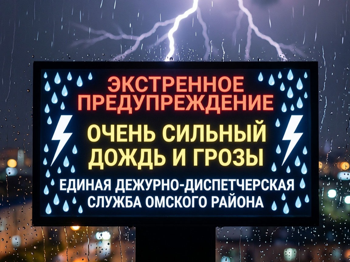 Экстренное предупреждение: очень сильный дождь и грозы.