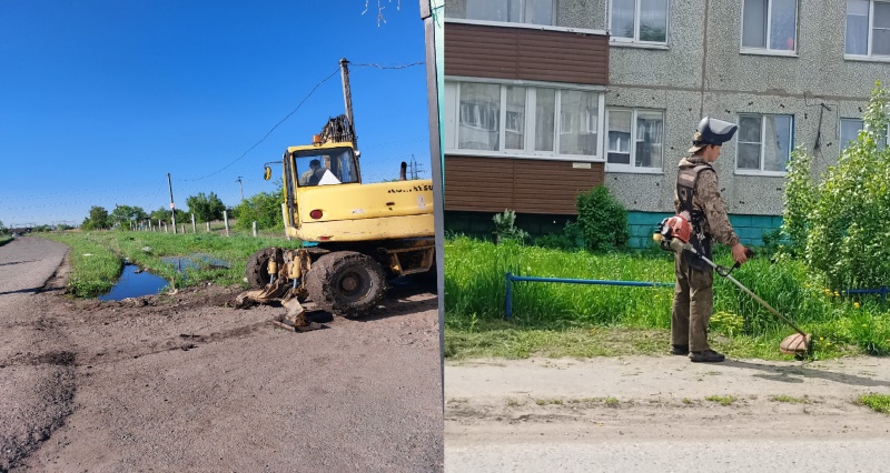 Работы по благоустройству в Омском районе идут по плану.
